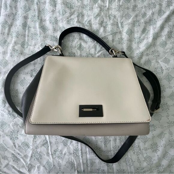Kate Spade Purse - Totebag - Cream & Black - Y2k Shoulder Purse - Crossbody Bag - Picture 1 of 12